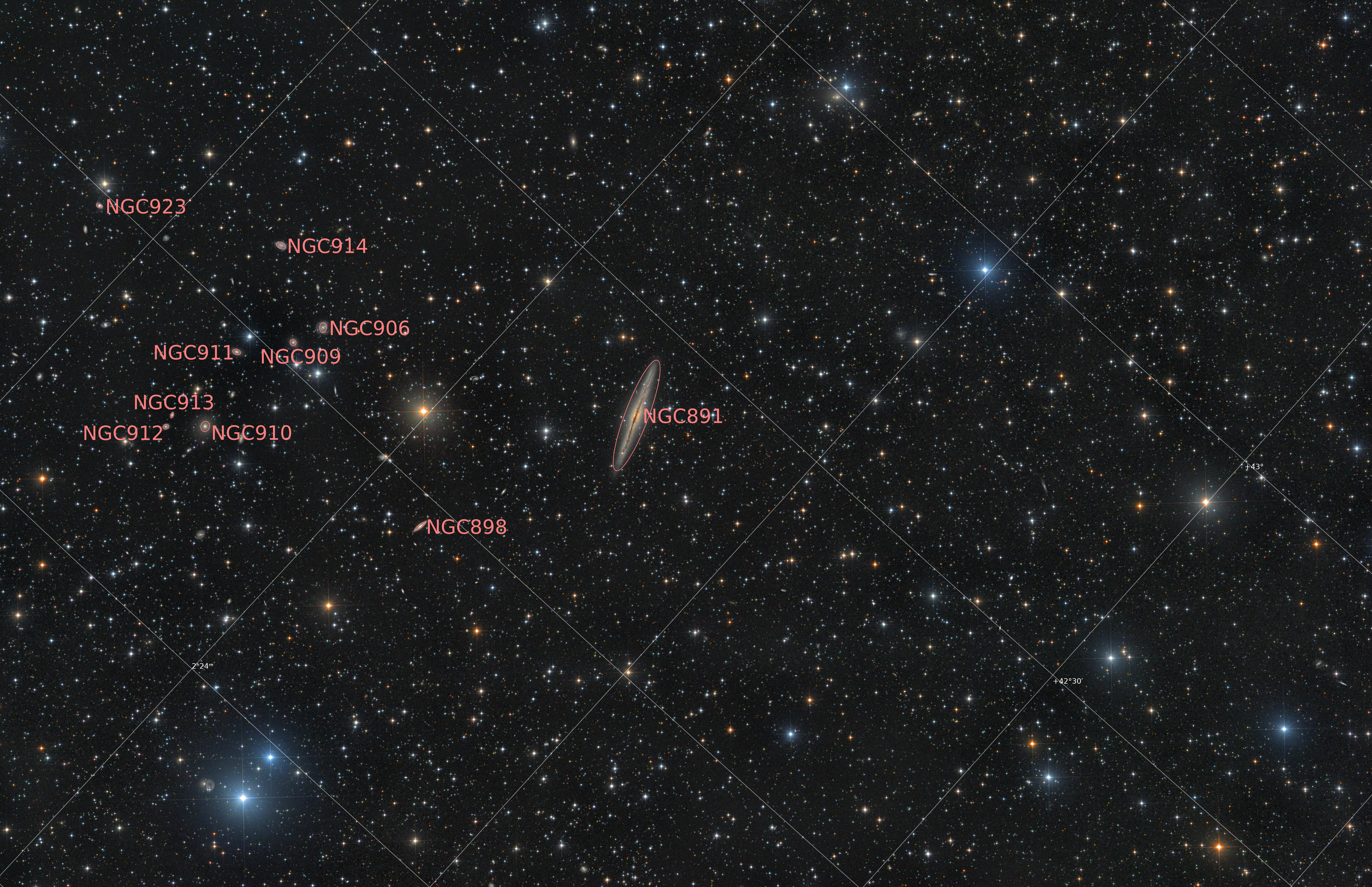 NGC891 Annotated
